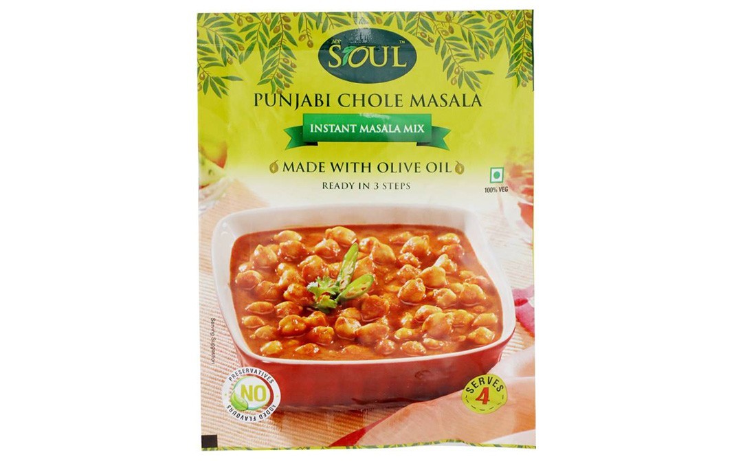 Soul Punjabi Chole Masala Instant Mix Masala - Made With Olive Oil   Pack  65 grams